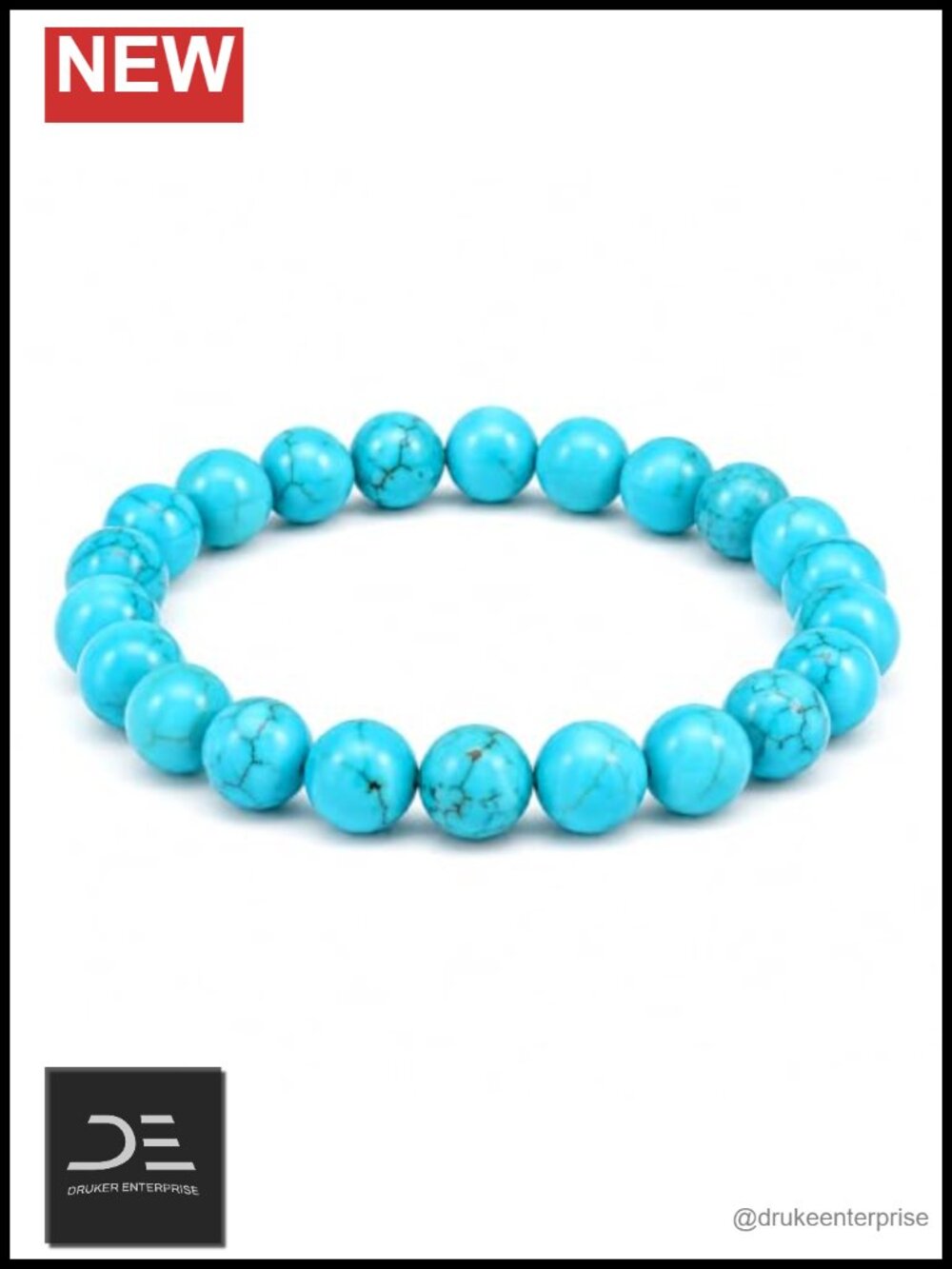 Genuine Turquoise 8mm Stretch Bead Bracelet Natural Gemstone Women Elastic